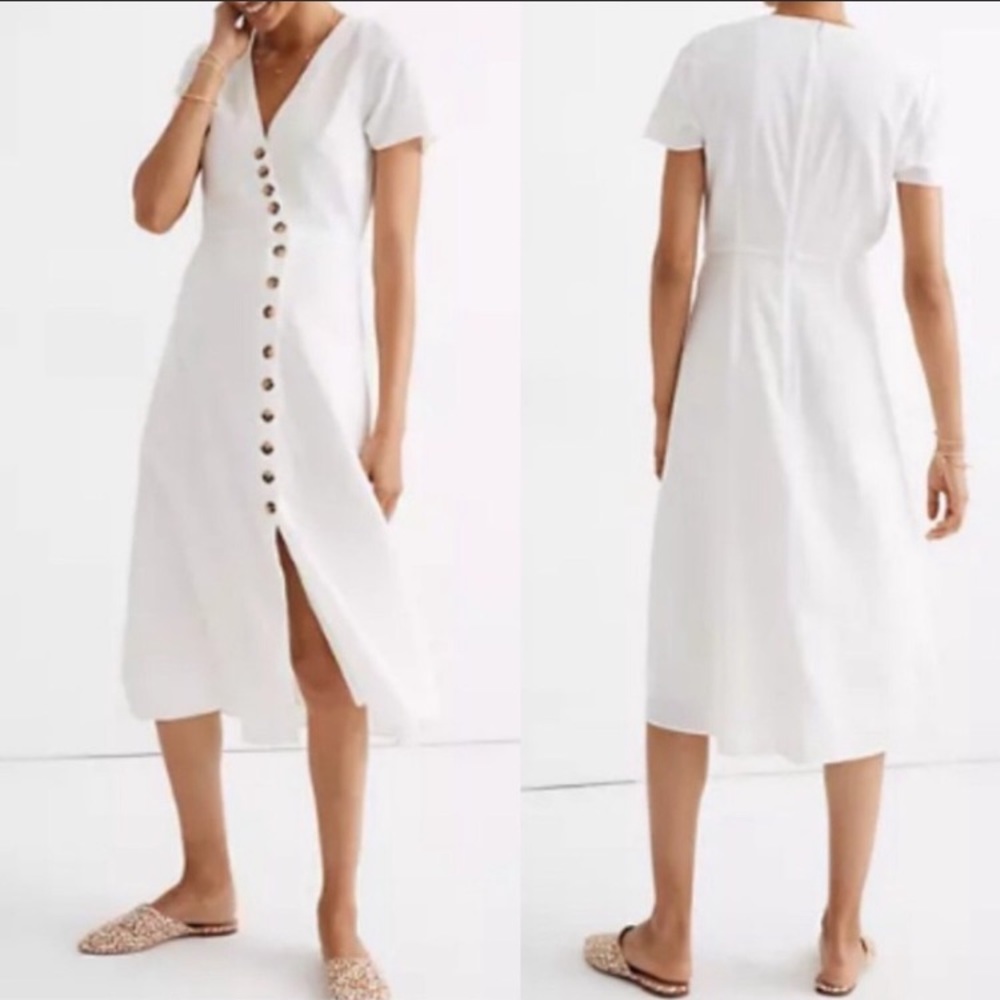 Madewell linen blend wrap dress